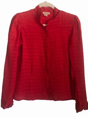 Vintage 1980's Nicola Polyester Red Woman's Blouse